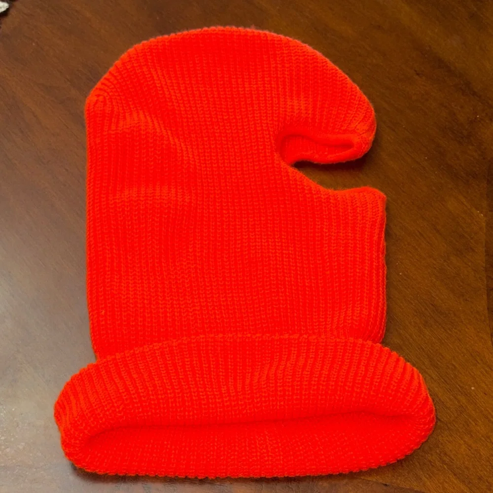 Bright Red Knit Face Mask Balaclava